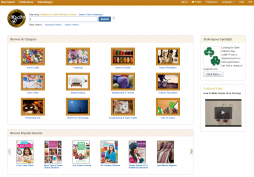 Photo shows a screen capture of the Hobbies and crafts home page. There is a white background with several colorful pictures of different types of crafts including fabric, paper, and fiber crafts.