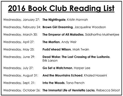 Book Club Reading List